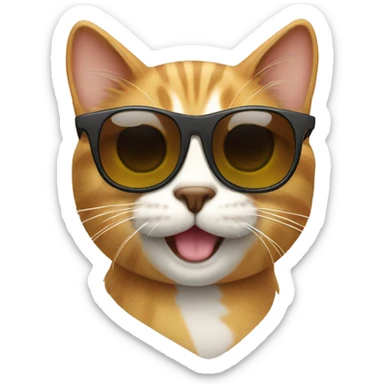 Cat with sunglasses sticker