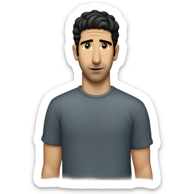 David Schwimmer younger with no facial hair, sad sticker