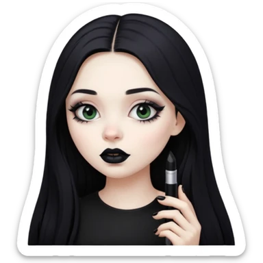 gothic girl makes up sticker