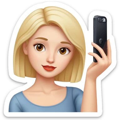 woman taking a selfie sticker