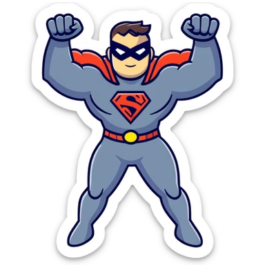 superhero man with multiple arms sticker
