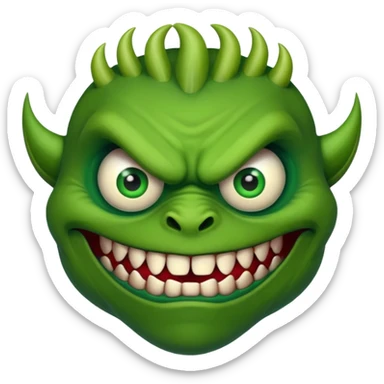 a monster with one eye in the centre of his face sticker