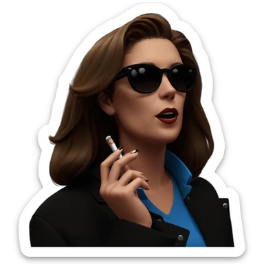 smoking girl with sunglasses sticker