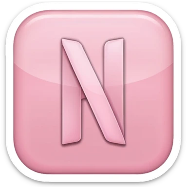 Netflix aesthetic "N" logo in pastel pink sticker