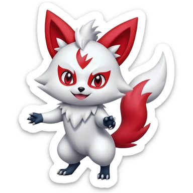 Epic Shiny Cool Cute Kawaii Zangoose-Zorua-Pokemon Full Body sticker