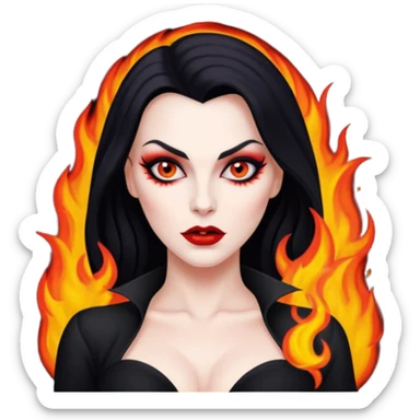 Vampira mulher bonita sexy pegando fogo sticker