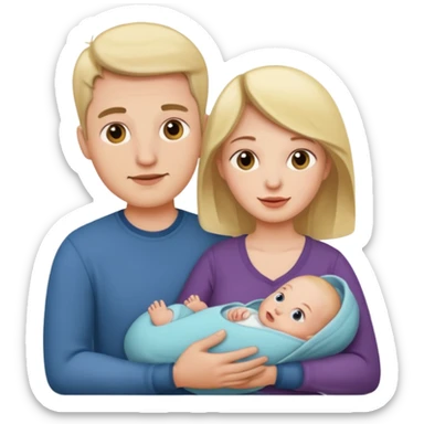 husband wife baby sticker