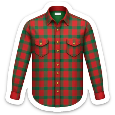 buttoned tartan shirt sticker