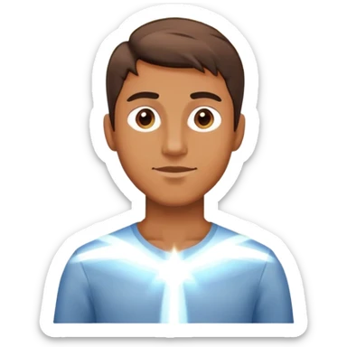 man standing with rays of light sticker