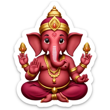 Ganesha Burgundy sticker