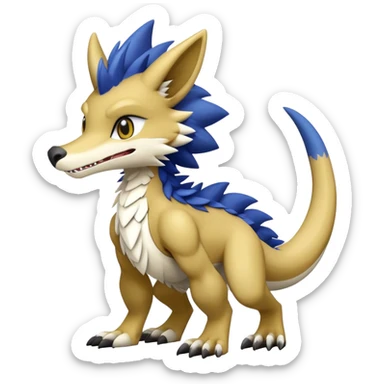 Cute Chibi Lombax-Sergal-Vernid-Fakemon full body sticker