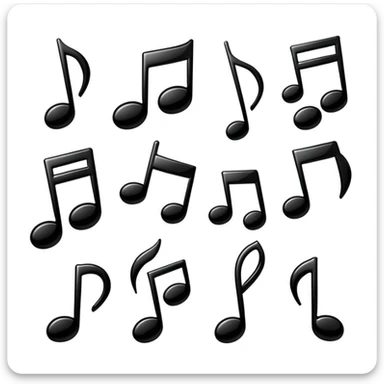 Black music notes, symbols  sticker