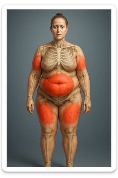 Donna Composizione Corporea Sbilanciata su un corpo umano in 3D sticker