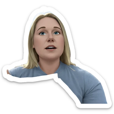 blonde girl under blue sky sticker