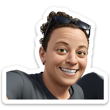 smiling boy with sunglasses sticker