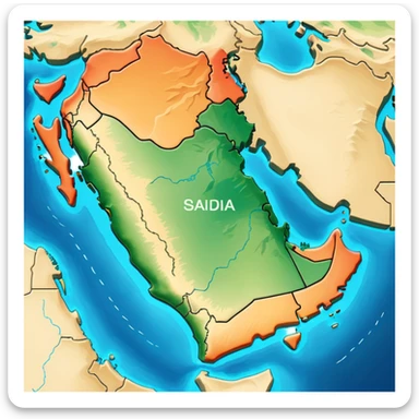Saudi Arabia Map only sticker
