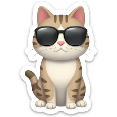 Cat wearing sunglasses sticker