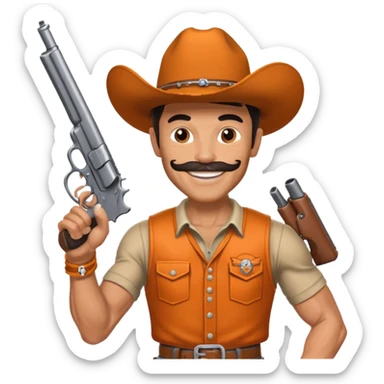 Oklahoma state university pistol Pete with a pistol in each hand sticker