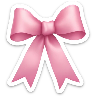 light pink ribbon bow sticker