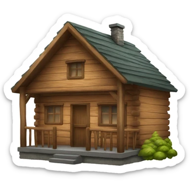 wood cabin sticker