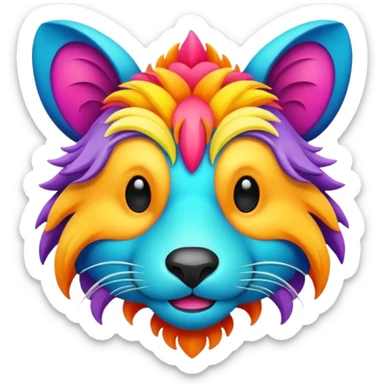 Colorful La creature abstract animalia  sticker