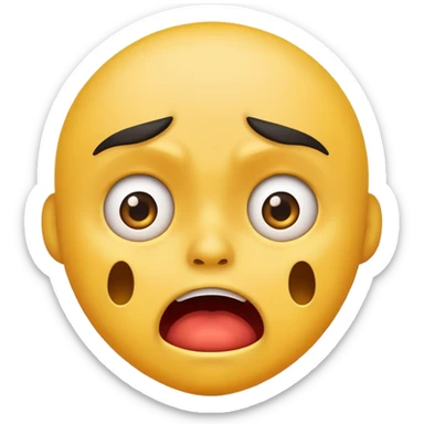 Traditional emoji looking horrified and disgusted  sticker