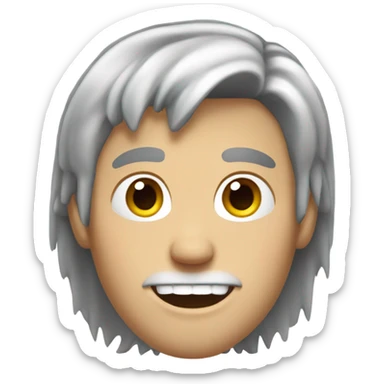 white guy with greasy hair and missing a tooth sticker