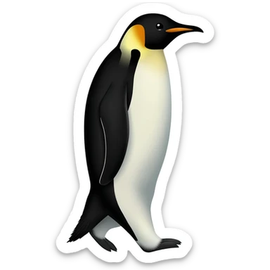 A penguin walking towards the snowy mountains in Antarctica sticker