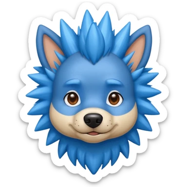 blue very spiky haired dog with earrings sticker