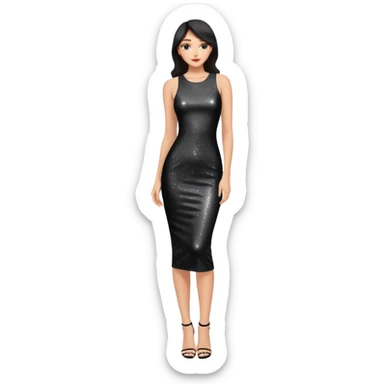 sparkly long bodycon dress sticker