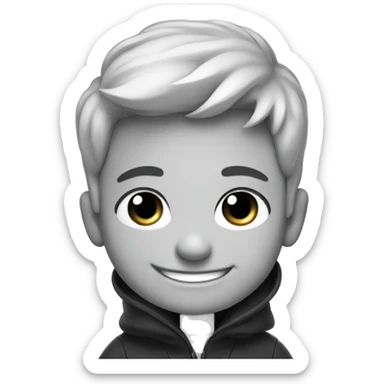 grinning boy in monochrome coat sticker
