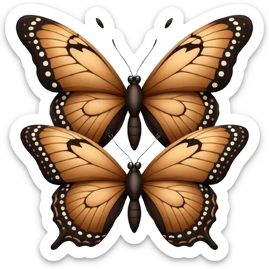 2 brown black butterflys sticker