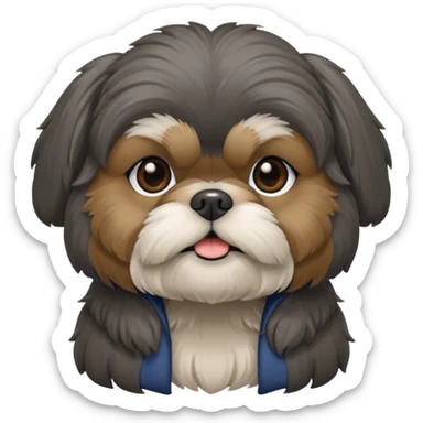 Small all dark grey shih tzu sticker