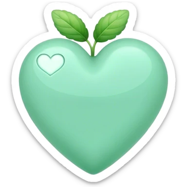 mint green heart sticker