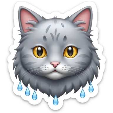 wet cat sticker