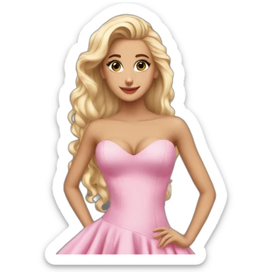 Arianna-grande-blonde-sexy-pink-dress sticker