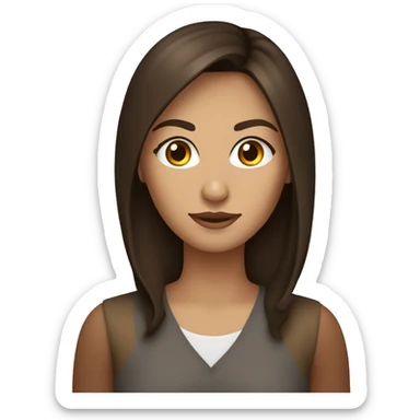 Brunette bruine ogen en visszrshoedje sticker