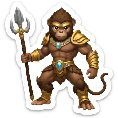 earth elemental monkey warior earth particles sticker