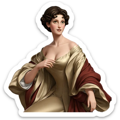 elegant girl in fine art sticker