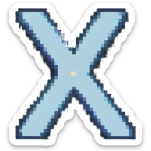 Just the letters X1X, no faces, pixel art typography sticker