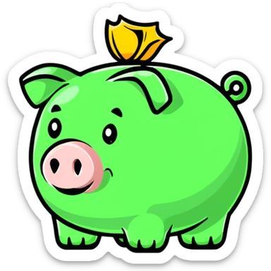 piggy bank representing savings sticker