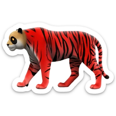 Caracal-Bobcat-Tiger-Red-Panda-fusion-hybrid-animal-creature, full body sticker