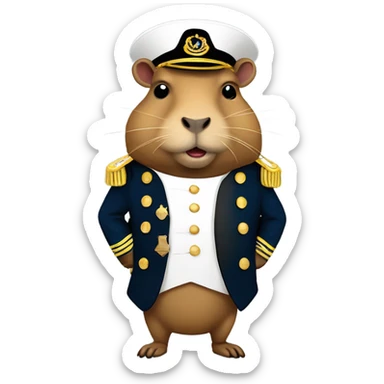 Captain capybara  sticker
