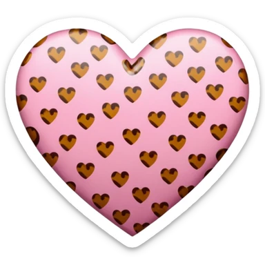 heart emoji with cheetah print  sticker