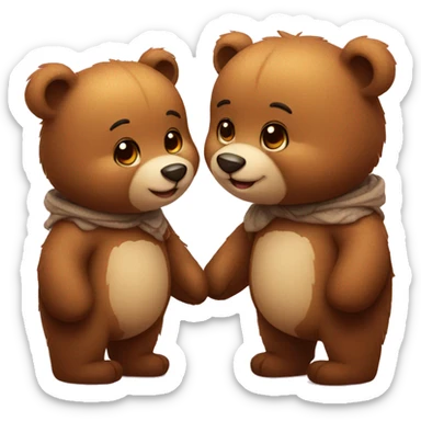 Cute little bears couple in love sticker