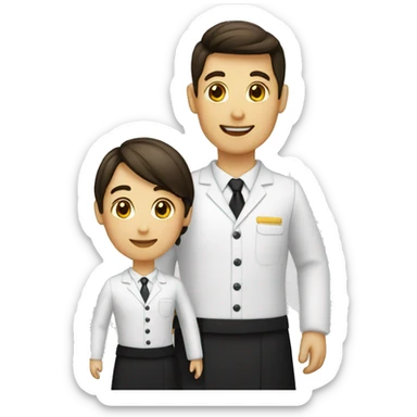   waiter and uniform sticker