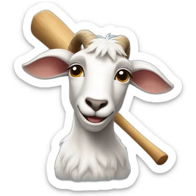 goat with a baseball bat sticker