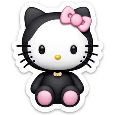 Black hello kitty sticker