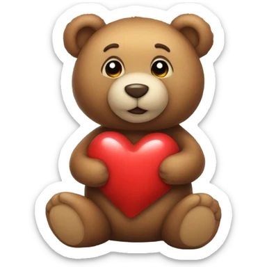teddy bear with a heart in his hands sticker