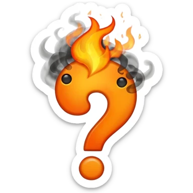 Burning question mark sticker